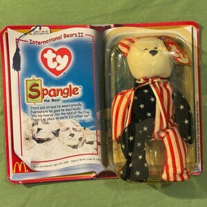 McDonalds Ty Spangle The Bear #7 International Bears 2 Teenie Beanie Baby 2000